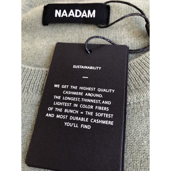 NWT Naadam Sweater Womens XL  Cashmere Sweater Luxury Wedge wood Green - Picture 11 of 11